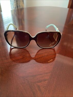 Classic Oversized TIFFANY Women's Sunglasses in Brown and Light Blue